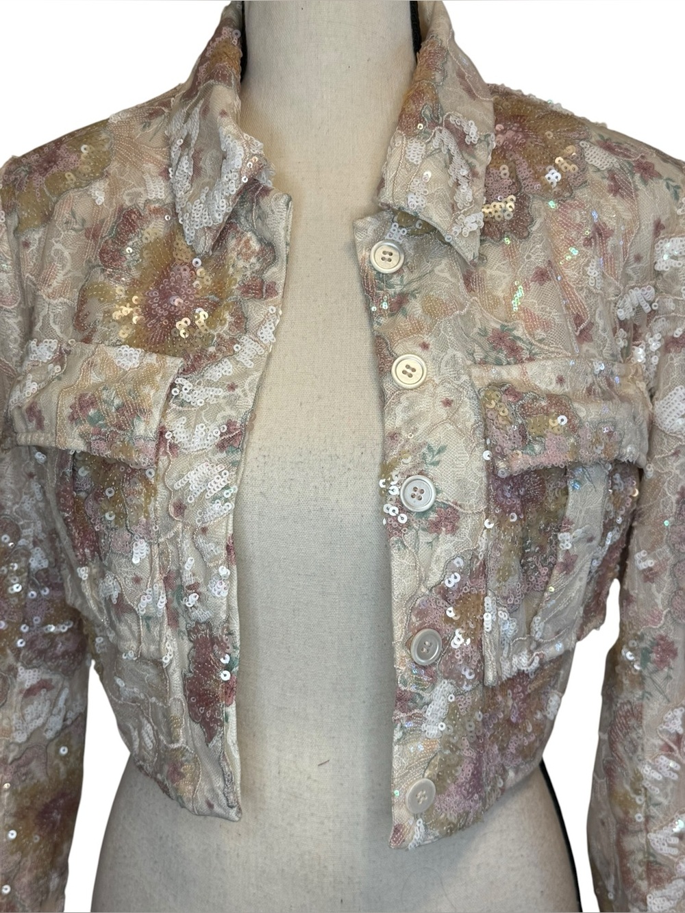AKIRA Sequined Cropped Jacket - Picture 3 of 6